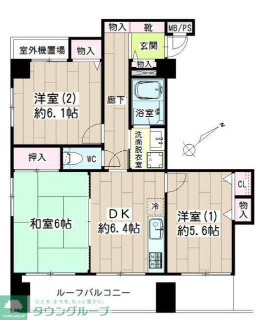 ナイスリブレスト上末吉(3DK/4階)の間取り写真