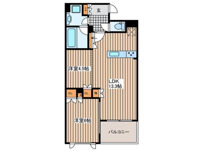 プラウド吉祥寺本町(2LDK/2階)の間取り写真