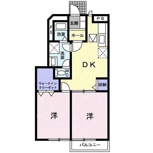 サラシティー(2DK/1階)の間取り写真