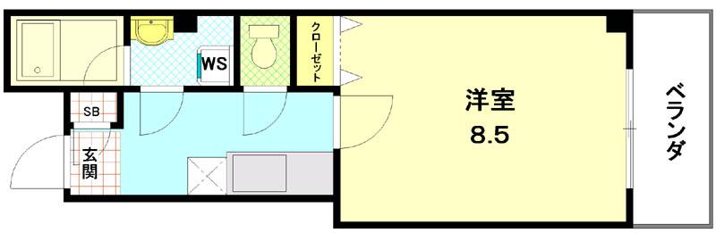 ユーフォリア/(1K/3階)の間取り写真