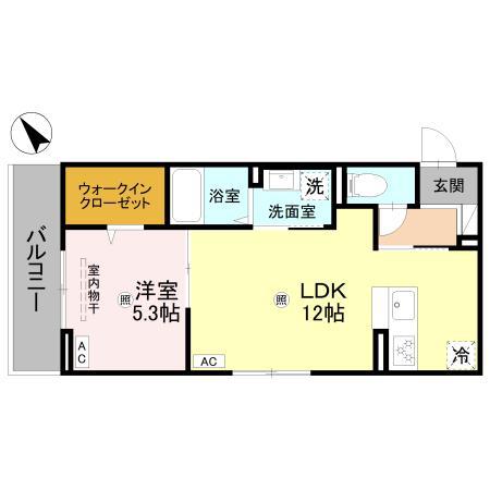 DーROOM 後三条(1LDK/2階)の間取り写真