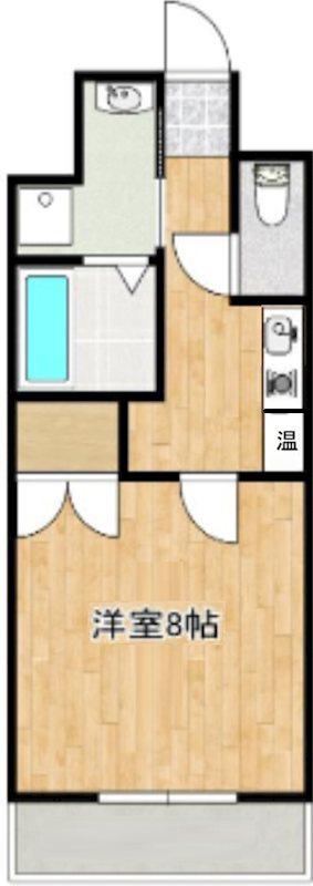 ティムール九条(1K/7階)の間取り写真