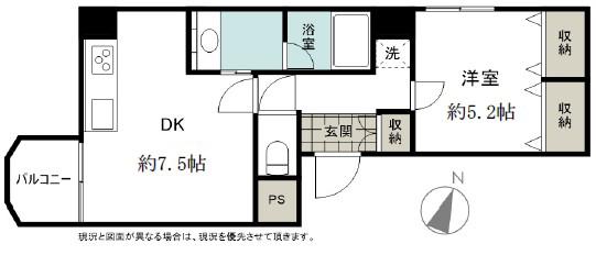 メゾン・ド・ヴィレ赤坂(1LDK/2階)の間取り写真