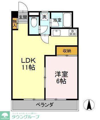 パークサイド中村(1LDK/1階)の間取り写真