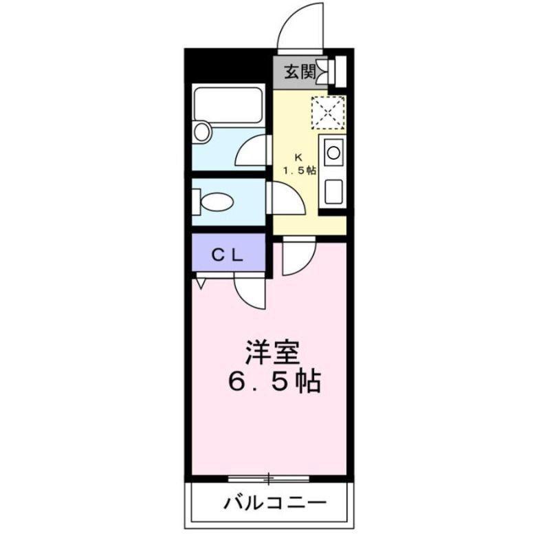 ドゥエルイースト(1K/2階)の間取り写真