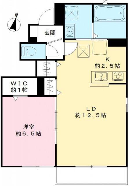 ラーク見川 A(1LDK/1階)の間取り写真