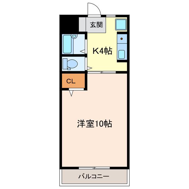 フラットN(1K/1階)の間取り写真