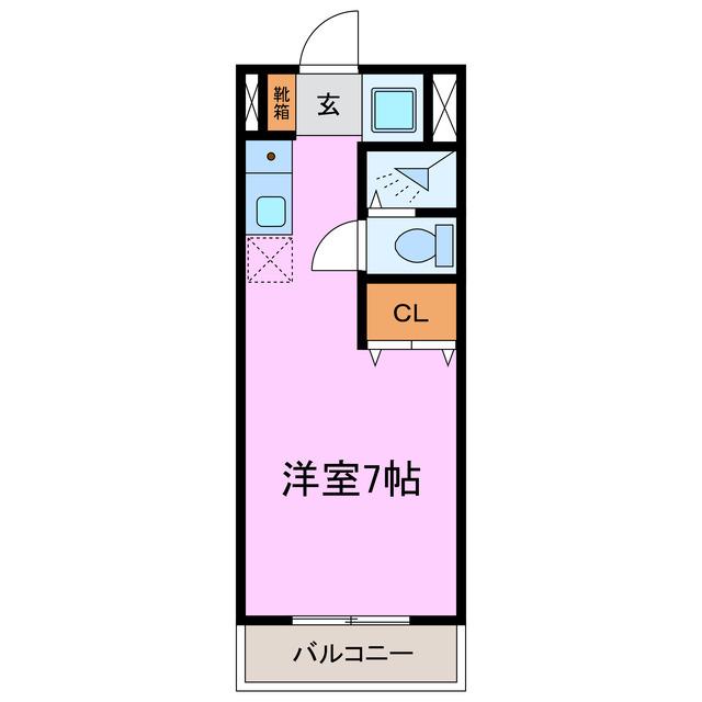 アールハイツ平針(ワンルーム/1階)の間取り写真
