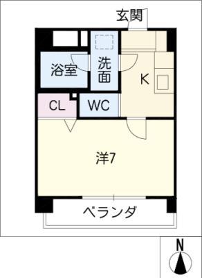 アーバンハイツコメット(1K/2階)の間取り写真