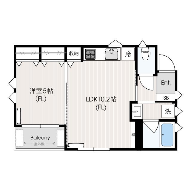 リゾ・カーサ(1LDK/3階)の間取り写真