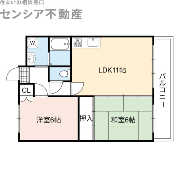 ベルメゾンウォラートス(2LDK/3階)の間取り写真