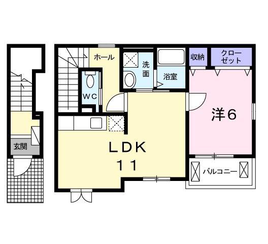 クレストタウン II(1LDK/2階)の間取り写真