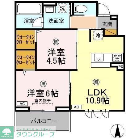 カルマーティ CALMATI(2LDK/3階)の間取り写真