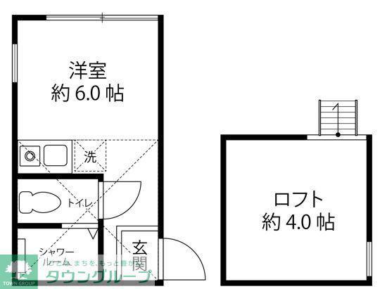 井土ヶ谷マリンルージュ(ワンルーム/2階)の間取り写真