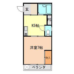 島川ハイツ(1DK/3階)の間取り写真