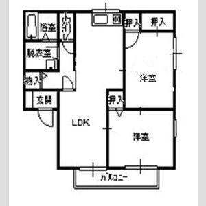 エクセラン佐藤E(2LDK/1階)の間取り写真