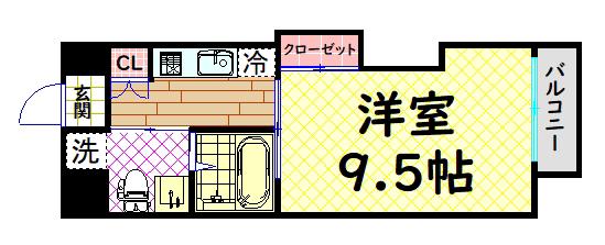 NOUVELLEVIEヌーベルヴィエ(1K/5階)の間取り写真