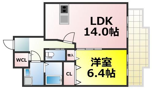 ファミーユ桜川(1LDK/11階)の間取り写真