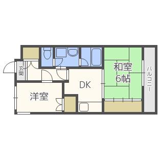 A・ハイツ(2DK/5階)の間取り写真
