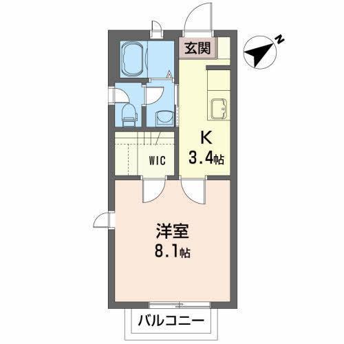 ファミール千田IIC(1K/2階)の間取り写真