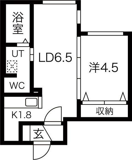 GRANDIR北大前(1LDK/2階)の間取り写真