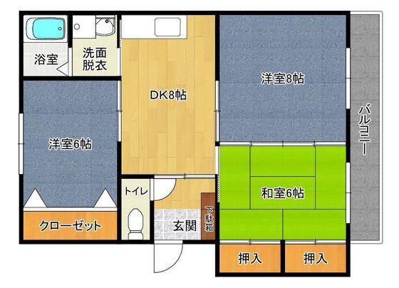 メゾンモリカワ(3DK/2階)の間取り写真
