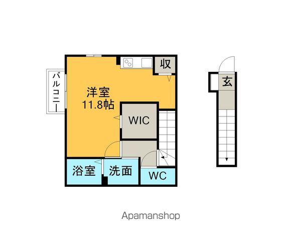 名鉄三河線 刈谷市駅 徒歩6分 2階建 築7年(ワンルーム/2階)の間取り写真