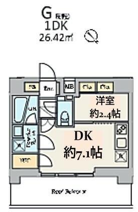 クレストコート南長崎(1DK/4階)の間取り写真