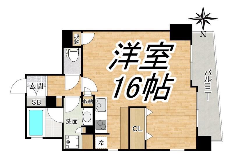 アシュランス新町(ワンルーム/3階)の間取り写真