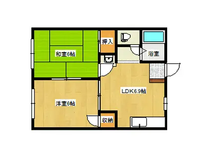 ニューシテイ95(2DK/1階)の間取り写真