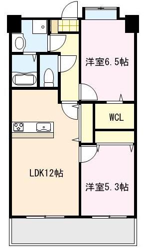 第33川崎ビル(2LDK/5階)の間取り写真