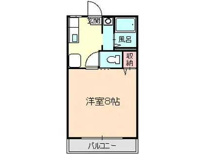 ペアシティ井手A(1K/2階)の間取り写真