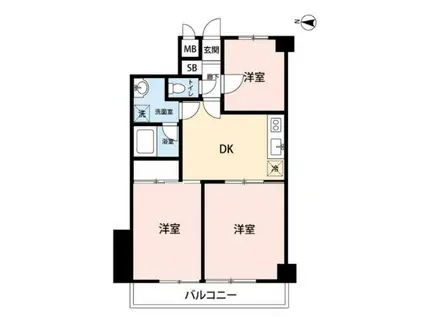 グランドヒルズ飯能壱番館(3DK/3階)の間取り写真