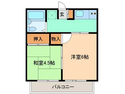 メゾン宮(2K/1階)の間取り写真