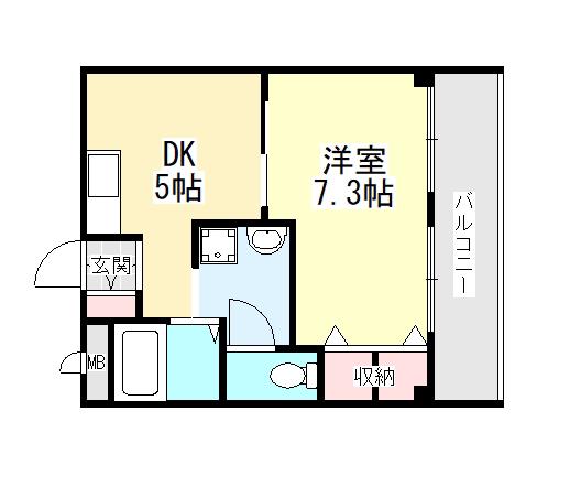 グローバル高田(1DK/5階)の間取り写真