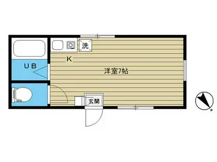 西武池袋線 椎名町駅 徒歩6分 2階建 築23年(ワンルーム/1階)の間取り写真