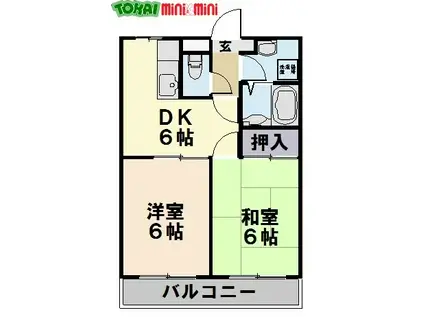 セントナージュ(2DK/4階)の間取り写真