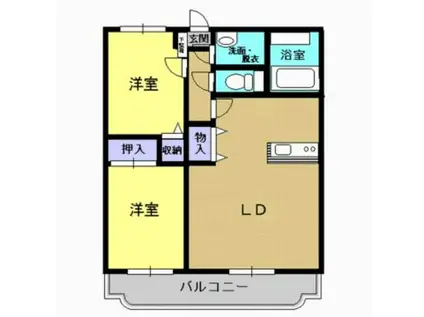 ユーミー・アプリーレB(2LDK/1階)の間取り写真