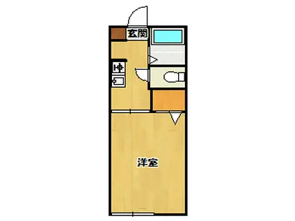 ファミールハウスII(1K/2階)の間取り写真