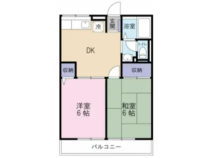 パレスエンドウA(2DK/2階)の間取り写真