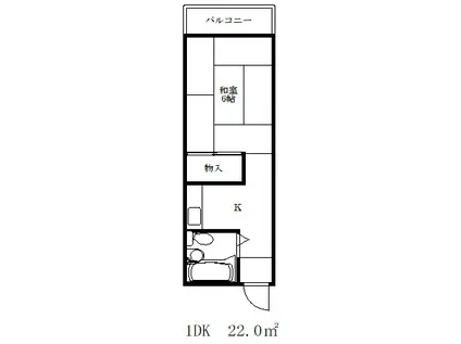 下沢ヤングハイツ(1DK/5階)の間取り写真