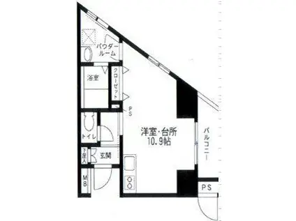 スカイプラザII(ワンルーム/5階)の間取り写真