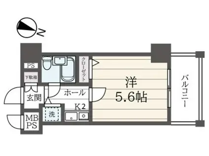 ライオンズステーションプラザ二俣川(1K/5階)の間取り写真