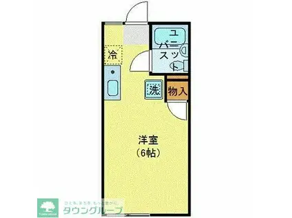 エルベ駒沢(ワンルーム/2階)の間取り写真