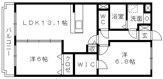 グランストーク中野町(2LDK/2階)の間取り写真