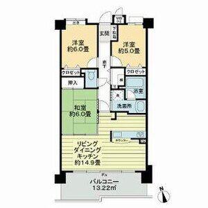 ライオンズマンション三好ヶ丘(3LDK/7階)の間取り写真