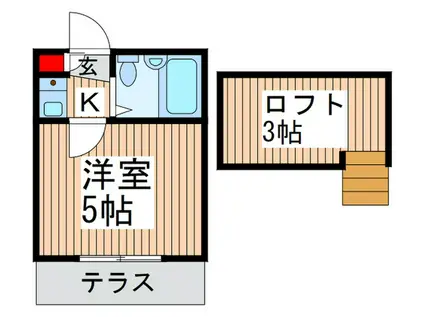 柏レジデンシャル第7(1K/1階)の間取り写真