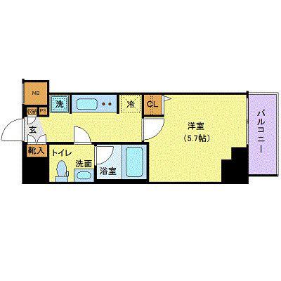AZEST北千住(1K/7階)の間取り写真