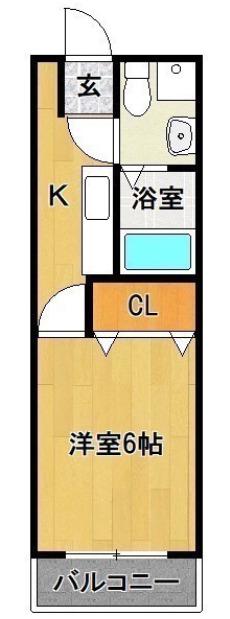 ドマーニASOU(1K/3階)の間取り写真