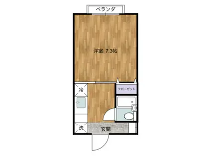 ミキハウス(1K/1階)の間取り写真